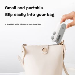 2 In 1 Mini Heat Sealer Portable Handheld Sealing Vacuum Machine USB Charging Food Snack Plastic Storage Bag Sealer Packing Bag
