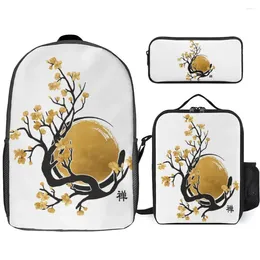 Backpack Enso Circle And Bonsai 11 3 In 1 Set 17 Inch Lunch Bag Pen Durable Toothpaste Cosy Summer Camps Premium