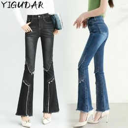 Women's Jeans 2024 Spring And Summer Mini Flare High-Waisted Slim Versatile Fashion Women Clothing Y2k Pants