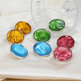 Stud Earrings Candy Colour Round Resin Irregular Fashion Jewellery Women Gifts