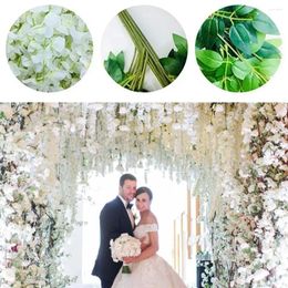 Decorative Flowers Simulated Wisteria Vine Artificial Flower Living Room Green Decoration Plants Wedding Ceiling W0O4