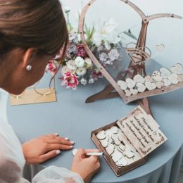 Wedding Guest Book Alternative - Wedding Decor-Drop Heart Guestbook New Wooden Heart-shaped Guest Drop Box 80 Hearts Box