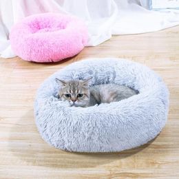 Dog Houses & Kennels Accessories Pet Bed Nest Washable Kennel Cat Warm Comfortable House Easy To Clean Supplies Soft Round263P