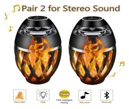 21pcs pack Portable Flame Light Bluetooth Speaker Column MP3 Player FM Radio Computer Subwoofer HIFI Sound TWS Torch outdoor Spea2090800