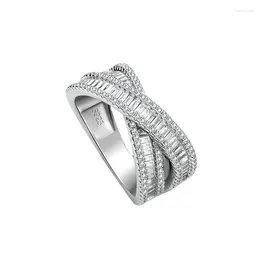 Cluster Rings Zhenchengda Jewellery S925 Sterling Silver Cross Full Diamond Double Layer Ring With Advanced Design For Index Finger