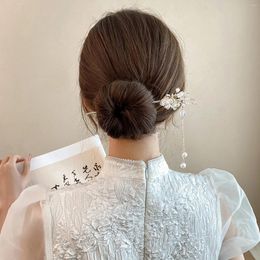 Hair Clips Flower Chopsticks With Tassel Females Alloy Stick Decorations For DIY Accessory Styling