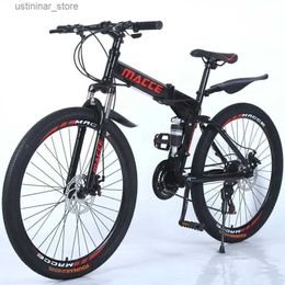 Bikes Ride-Ons Folding Mountain Bike Macce 26Inch 21/2427 Speeds Double Disc Brake Outdoor cycling Mountain Bicycle L47