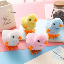 Toys Pet Jumping Walking Hopping Cartoon Plush Chicken Clockwork Cat Interative Playing Toy Wind Up Chick Kitten Supplies 0412