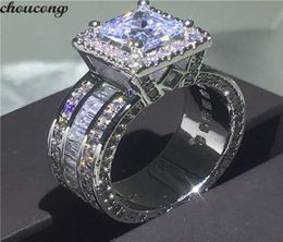 choucong Vintage Court Ring 925 sterling Silver Princess cut 5A cz stone Engagement Wedding band Rings For Women Jewellery Gift6512408