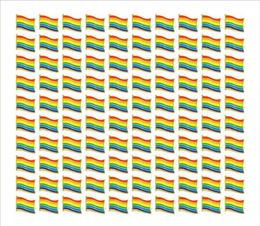 whole 100pcs gay pride pins LGBTQ rainbow flag brooch pins for clothes bag decoration H1018242b2561496