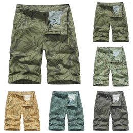 Men's Shorts Leaf Camouflage Men Summer Work Pants Workout Gym Sand Swim Volleyball Sports Five-Point Oversized