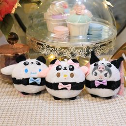 Pop Up Cute 4-Inch Panda Kuromi 10cm Doll Grab Machine Doll Plush Toy Keychain hänge Par Doll Small Present Doll Bag Pendant