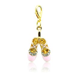 Fashion Floating Charms Gold Plated 4 Color Enamel Shoes Lobster Clasp Alloy Charms DIY Pendants Jewelry Accessories2378613