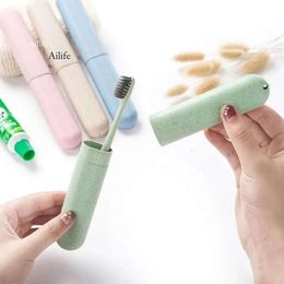 Breathable Tooth Case Wheat Straw Portable Travel Toothbrush Chopsticks Pencil Box Tooths Dust-Proof Brushes Protector 0412