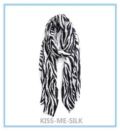 KMS Black and white zebra stripe wool scarf shawl thin allmatch scarf shawl dualuse for Women 20070CM110G6943002