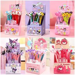 48pcs/box Cartoon Soft Gel Shake Music Neutral Pen Cute Style Girl Signature Pen High Appearance Student Stationery