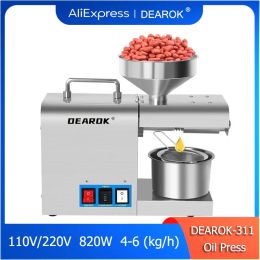 Pressers DEAROK311 Home Oil Press 110V/220V Oil Extractor High Extraction Sesame Flax Seed Peanut Press Oil Machine 820W