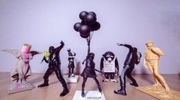 selling Banksy The flying balloons girl Embrace peace and The Street art Modern art sculptor Tabletop Arts model decorations5869982