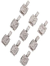 Mens Hip Hop Jewellery Iced Out Initial Letter Necklace Pendant Gold Silver Cube Dice Hiphop Necklaces7982922