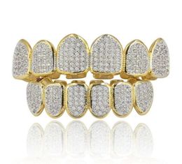 Hip Hop Jewellery Mens Diamond Grillz Teeth Personality Charms Gold Iced Out Grills Men Fashion Accessories9056201
