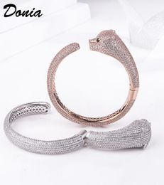 Donia jewelry luxury bangle party European and American fashion leopard copper microinlaid zircon designer bracelet gift7413930