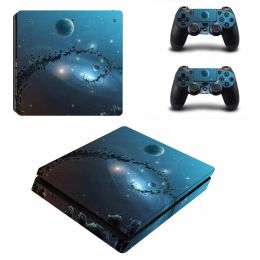 Stickers Starry Sky Planet PS4 Slim Sticker Play station 4 Skin Sticker Decals For PlayStation 4 PS4 Slim Console & Controller Skin Vinyl