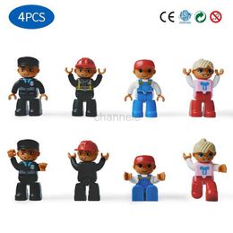 Decompression Toy Blocks Magnetic Figures 4 PCS/Set Toy People Police Worker Girl Fireman Magnetic Blocks Educational Toys For Kids Gifts 240412