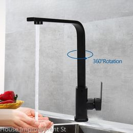 Kitchen Faucet Hot And Cold Water Mixer 360 Degree Rotating Vessel Sink Tap Deack Mounted for Kitchen