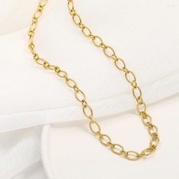 Chains Necklace For Women Fashion Big Retro Gold Colour Chunky Thick Lock Choker Chain Necklaces Party Jewellery 2024