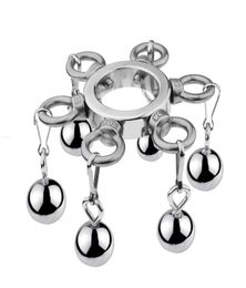 Penis Lock Cockrings Metal Scrotum Pendant Ball Stretcher Stainless Steel Weight Cock Ring BDSM Bondage Gear Restraint Sex Toy for3819844