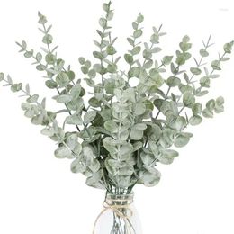 Decorative Flowers 10/20Pcs Artificial Eucalyptus Stems Fake Plants Faux Wedding Greenery Leaves Decor Branches For Flower Dec