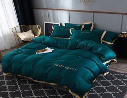 Luxury Bedding Set 4pcs Flat Bed Sheet Brief Duvet Cover Sets King Comfortable Quilt Covers Single Queen Size Bedclothes Linens LJ4426652