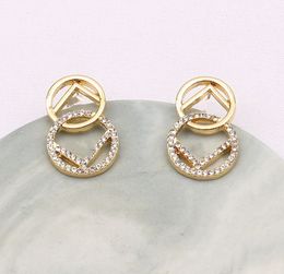 High-End Light Luxury Design New Letter Earrings Women's Retro Cute Diamond-Embedded Long Cross-Border Korean Fashion Ins Earrings