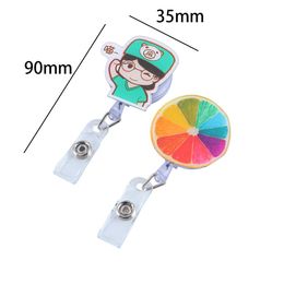 Office Supplies Card Holder Students Acrylic Nurse Doctor Badge Holder Retractable Badge Reel Name Card Holder ID Card Clips