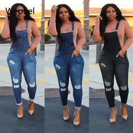 Women's Jeans Plus Size S-3XL Women Denim Jumpsuit Spring Summer Autumn Fashion Casual Ripped Hole Slim Skinny Bib Pants Overalls