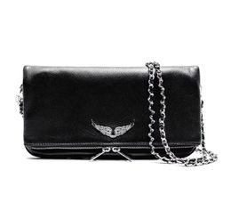 2024 Genuine Leather Wing Chain Luxury Fashion Clutch Flap Cross Body Bags