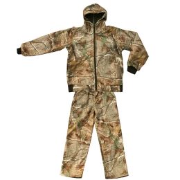 Pants Winter Thicken lining Fleece Bionic Camouflage Hunting Outdoor Tactical Hiking Clothing Ghillie Suit Jacket Pants