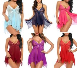 Sexy Lingerie Women Lace Babydoll Sleepwear Boudoir Outfits Plus Size Langeray S4XL77770319003588