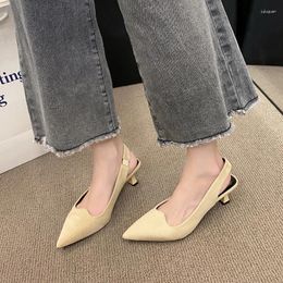 Casual Shoes Ladies 2024 High Quality Slingbacks Women's Heels Summer Pointed Toe Fashion Office And Career Women Zapatos