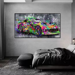 Pop Street Graffiti Abstract Wall Art Poster Sports Car Skateboards Rose Mural Modern Home Decor Painting Canvas Pictures Prints