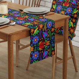 Mexico Day of The Dead Linen Table Runners Kitchen Table Decor Reusable Farmhouse Dining Table Runners Halloween Decorations