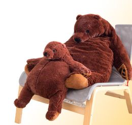 60cm100cm Soft Brown Bear DJUNGELSKOG Plush Toys Stuffed Bear Teddy Toys Hugging Pillow Cushion Gift VIP LJ2011267638340