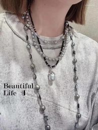 Pendant Necklaces Minimalist Design Of Buddhist Style Girl Jewelry Small Black Bead Neck Hanging Ins Daily Versatile Accessories