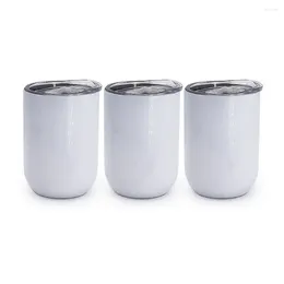 Mugs Wholesale Stainless Steel White 12oz Straight Egg Shaped Blanks Sublimation Wine Tumblers