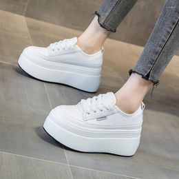 Casual Shoes Women's Flat Platform 2024 Spring Autumn Genuine Leather Thick Sole Ladies Sneakers Women