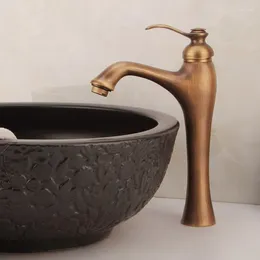 Bathroom Sink Faucets Basin Faucet Antique Bronze Finish Brass Single Handle Vessel Water Tap Mixer