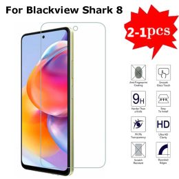 2-1Pcs Screen Protector For Blackview Shark 8 Tempered Glass Cover 9H Protective Glass for Pelicula Blackview Shark 8 Phone Film