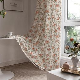 Curtain Printing Curtains Country Floral Drapes Farmhouse Rustic Window For Bedroom Living Room Kitchen Boho Decorations