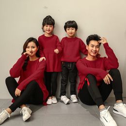 Women Men Kids Sweaters Knitwear Xmas Family Look Winter 2024 Warm Thick Christmas Jumpers Parent-child Matching Outfits