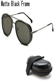 2pcs Matte Black Vintage Sunglasses Men Women With Glasses Case Box Cleaning Cloth Retro Classic Driving Eyewear gafas de sol1695702